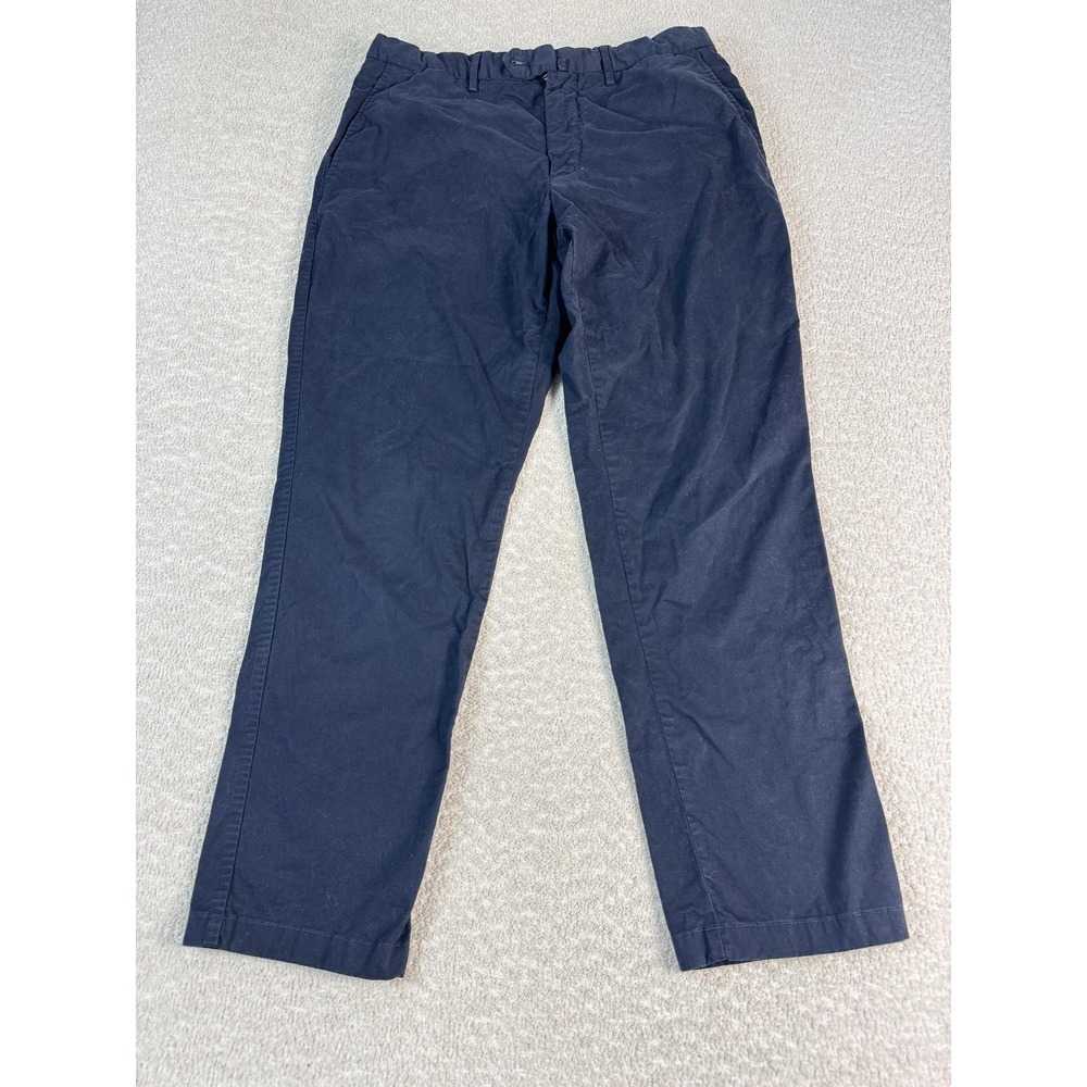 Suitsupply Pants Mens 32 x 28 Navy Porto Novo Cotton Stretch Chinos Flat Front